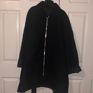 Givenchy coat. Black silver zipper. Size 42